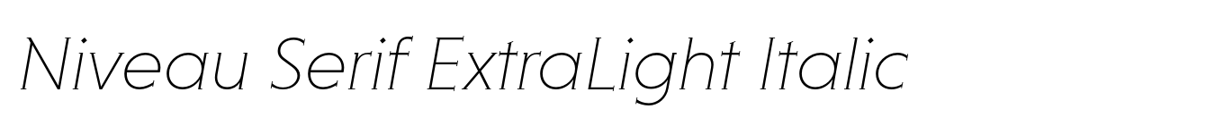 Niveau Serif ExtraLight Italic